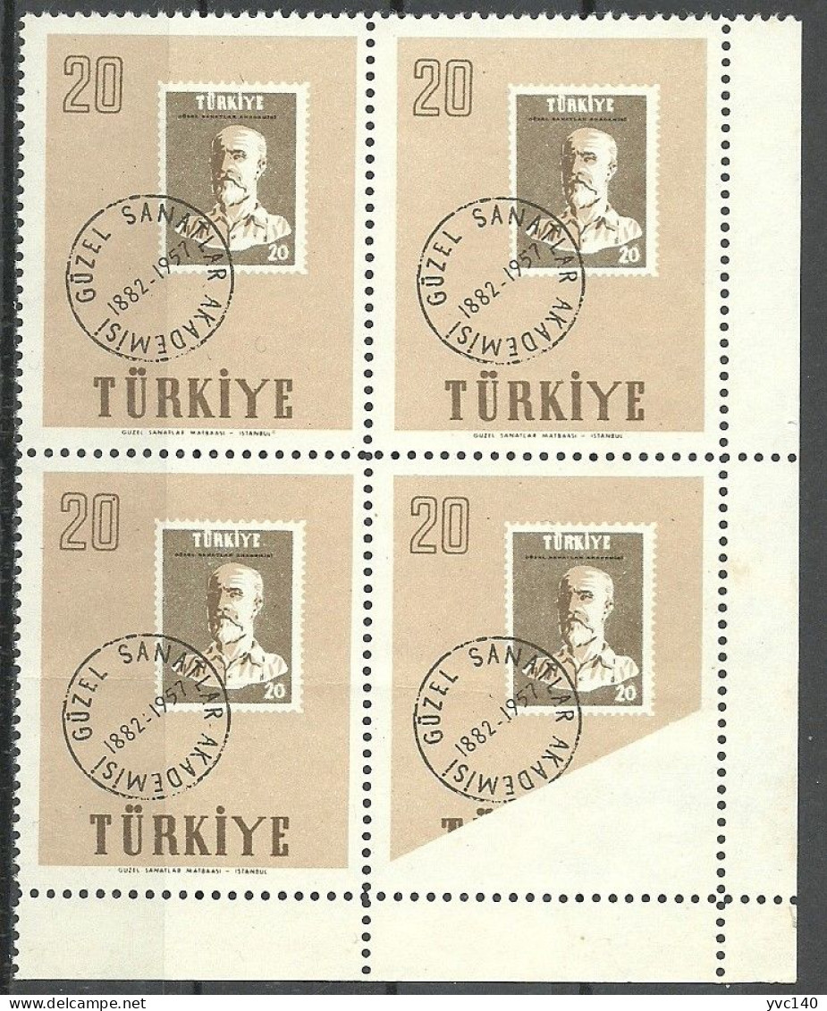 Turkey; 1957 75th Year Of The Art Academy 20 K. ERROR "Missing Print" - Unused Stamps