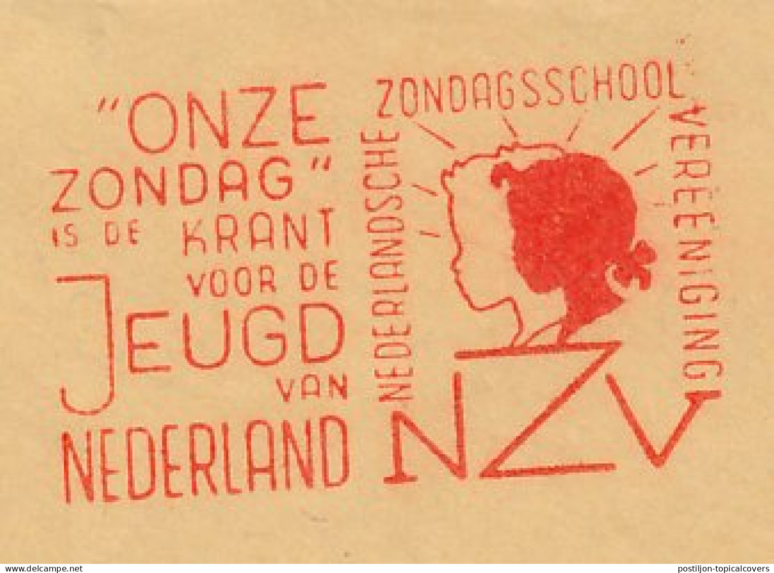 Meter Cover Front Netherlands 1953 Dutch Sunday School Association - Autres & Non Classés