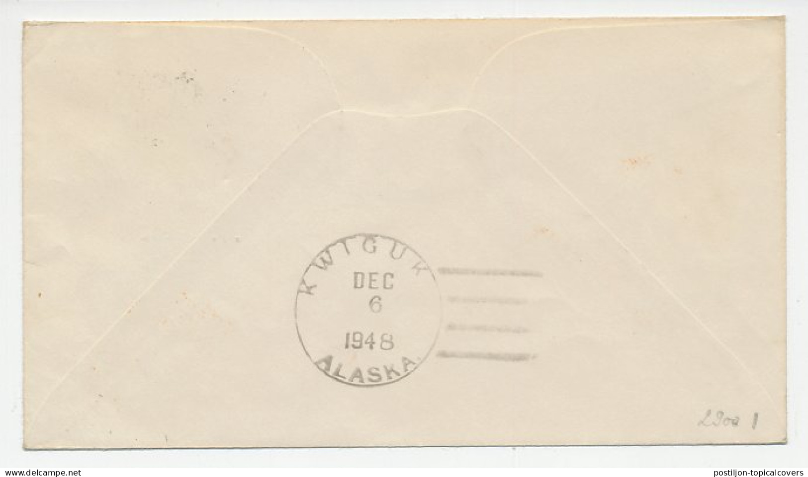 Cover / Postmark USA 1948 Alaska Dog Team Post - Hooper Bay - Arktis Expeditionen