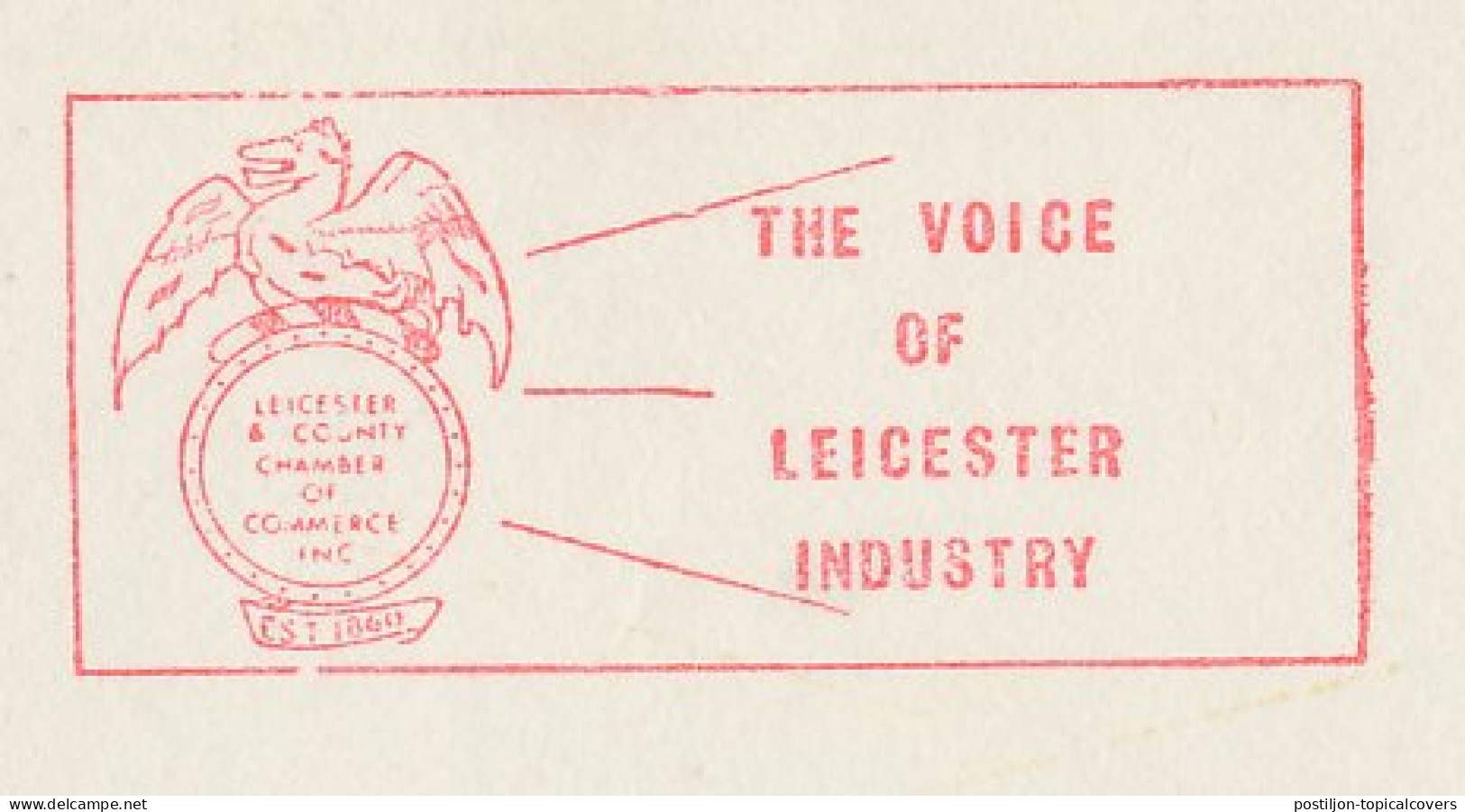 Meter Cover GB / UK 1965 Leicester - The Voice Of Leicester Industry - Géographie