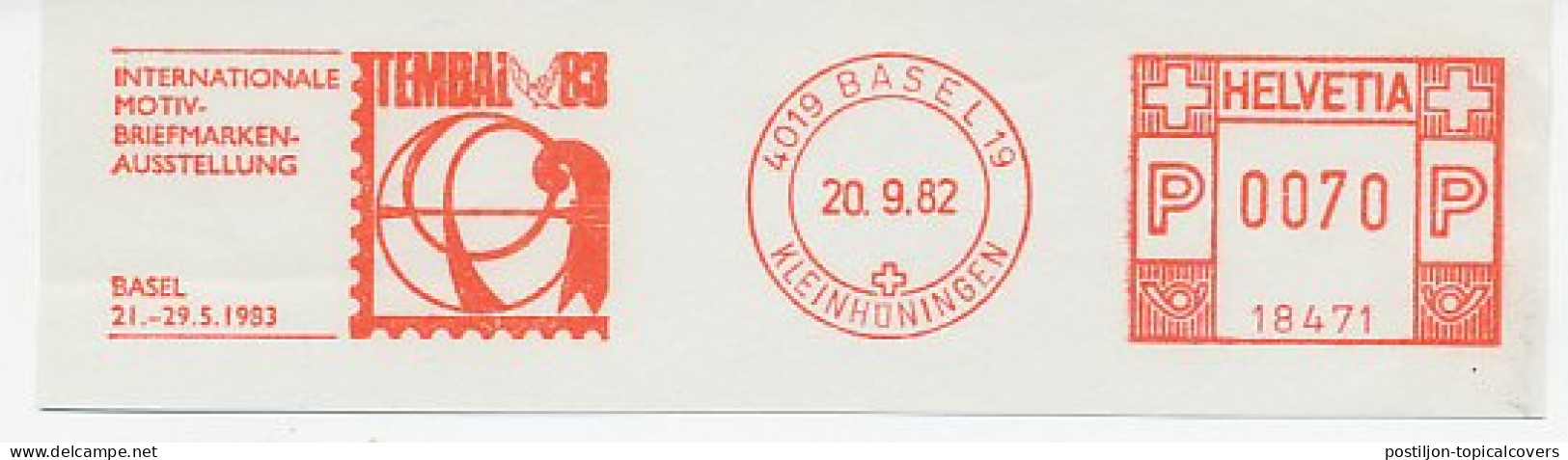 Meter Cut Switzerland 1982 Philatelic Exhibition - Tembal 83 - Autres & Non Classés