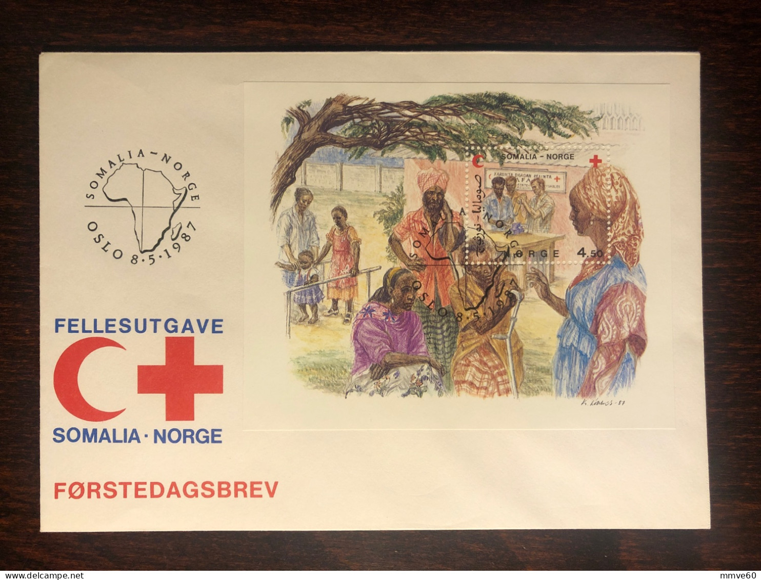 NORWAY FDC COVER 1987 YEAR  RED CROSS HEALTH MEDICINE STAMPS - FDC