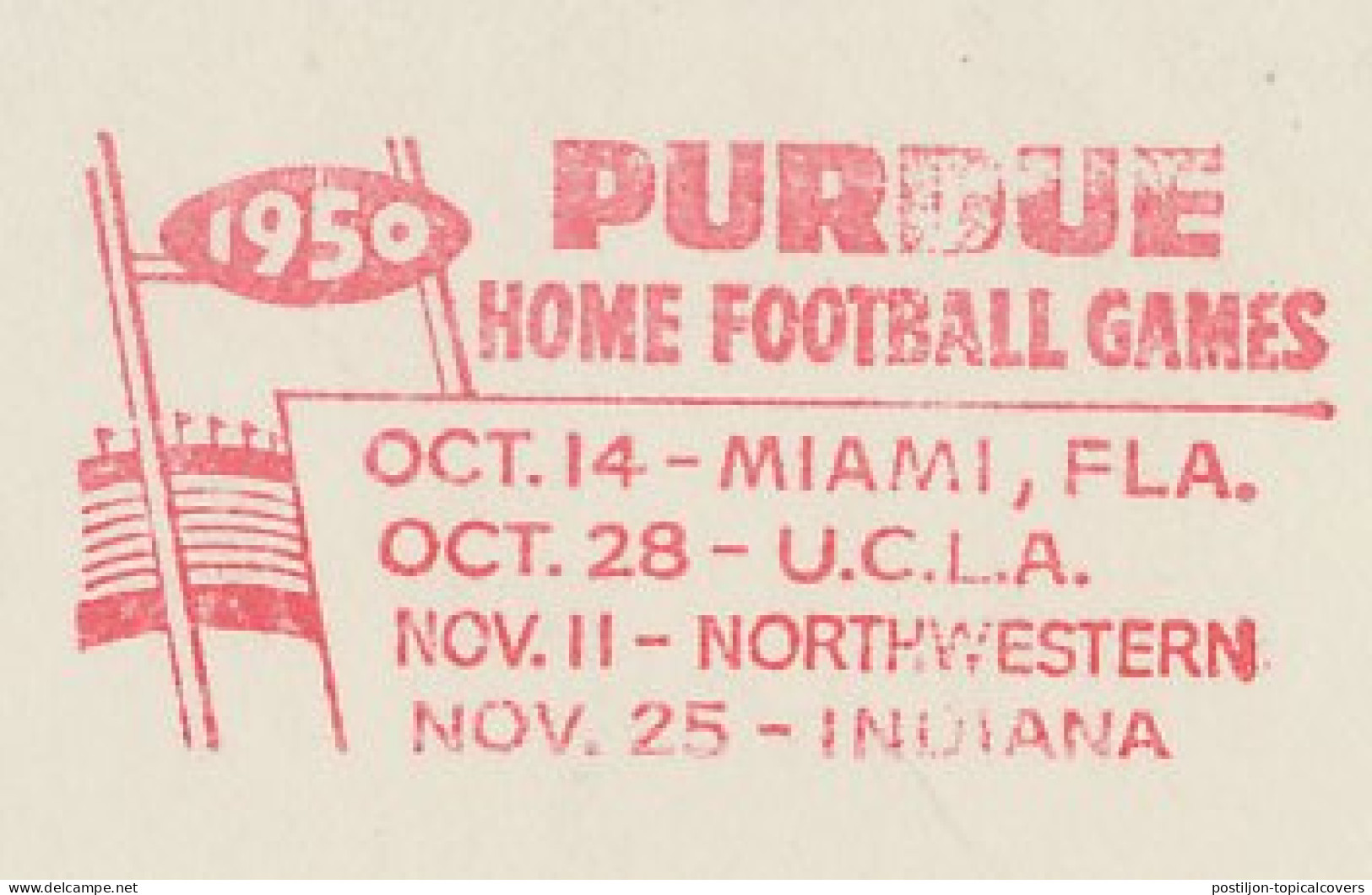 Meter Top Cut USA 1950 Football Games 1950 - Purdue University  - Andere & Zonder Classificatie