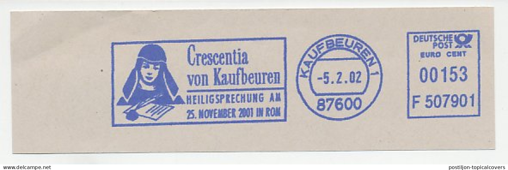 Meter Cut Germany 2002 St. Crescentia - Canonization - Altri & Non Classificati