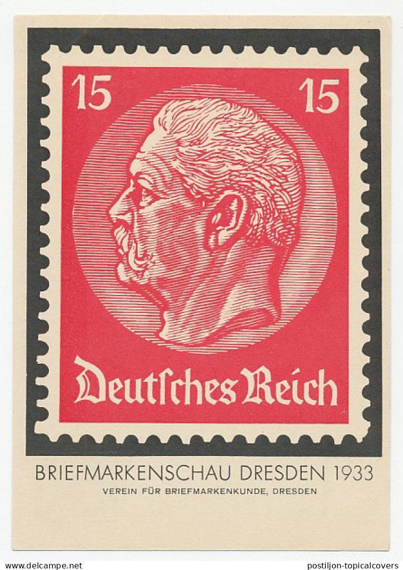 Postal Stationery Germany 1933 Stamp Show Dresden  - Other & Unclassified