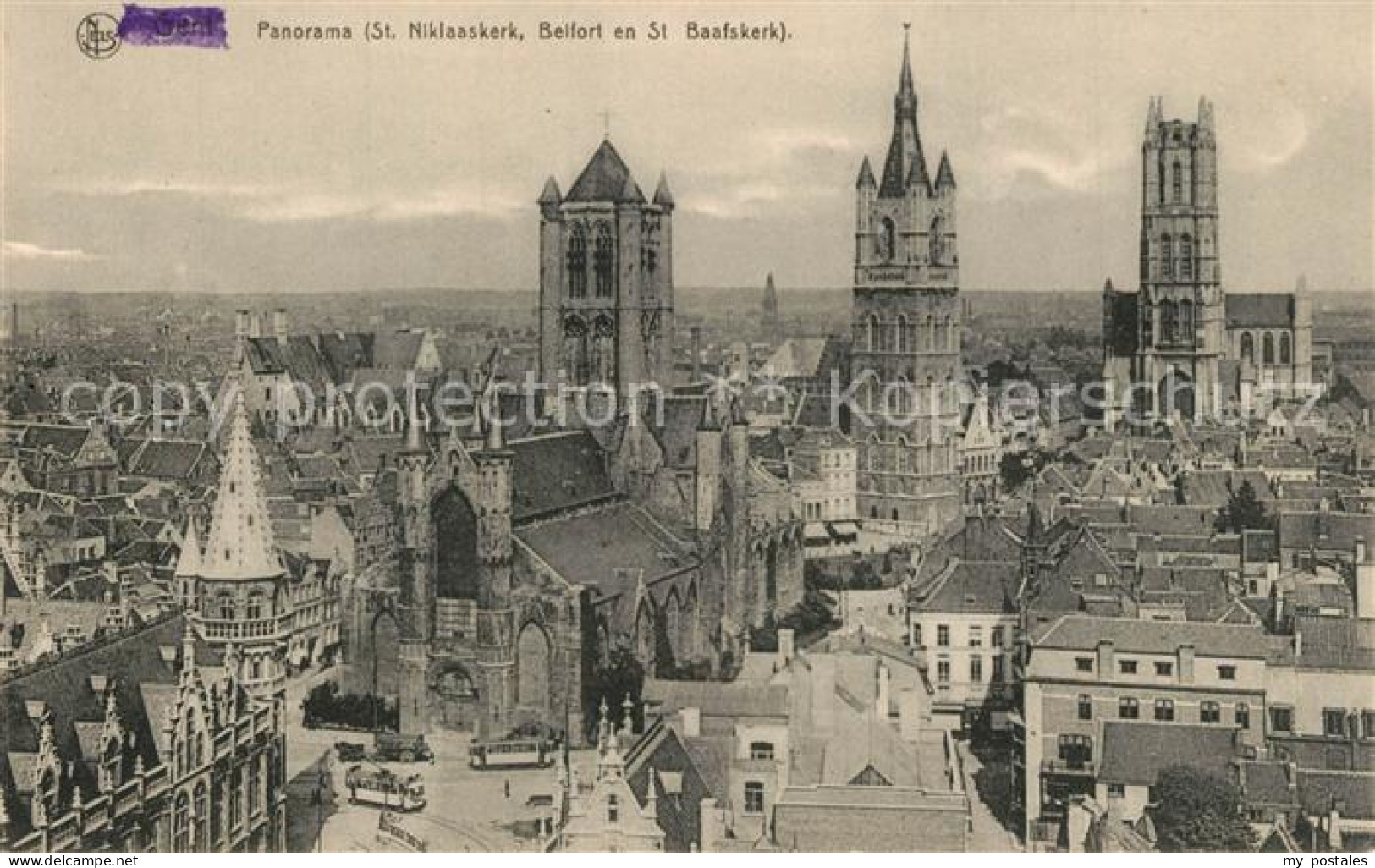 73337585 Gand Belgien Panorama St Niklaaskerk Belfort St Baafskerk Serie 3 No 6  - Other & Unclassified