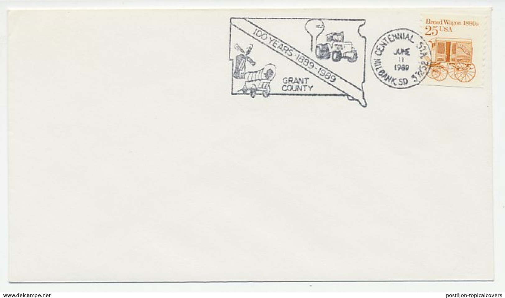 Cover / Postmark USA 1989 Windmill - Moulins