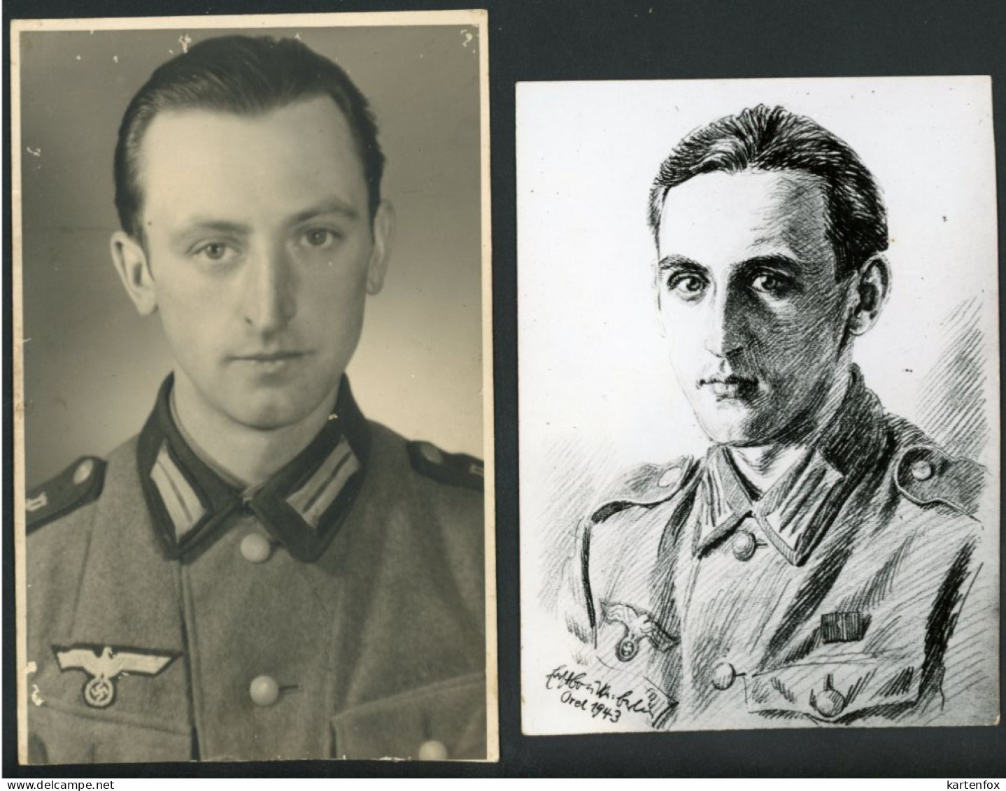 Foto, Soldaten,Brüder Franz U. Karli, Russland Gefallen 1942 U. 1944, Andenken,St.Pölten - 1939-45