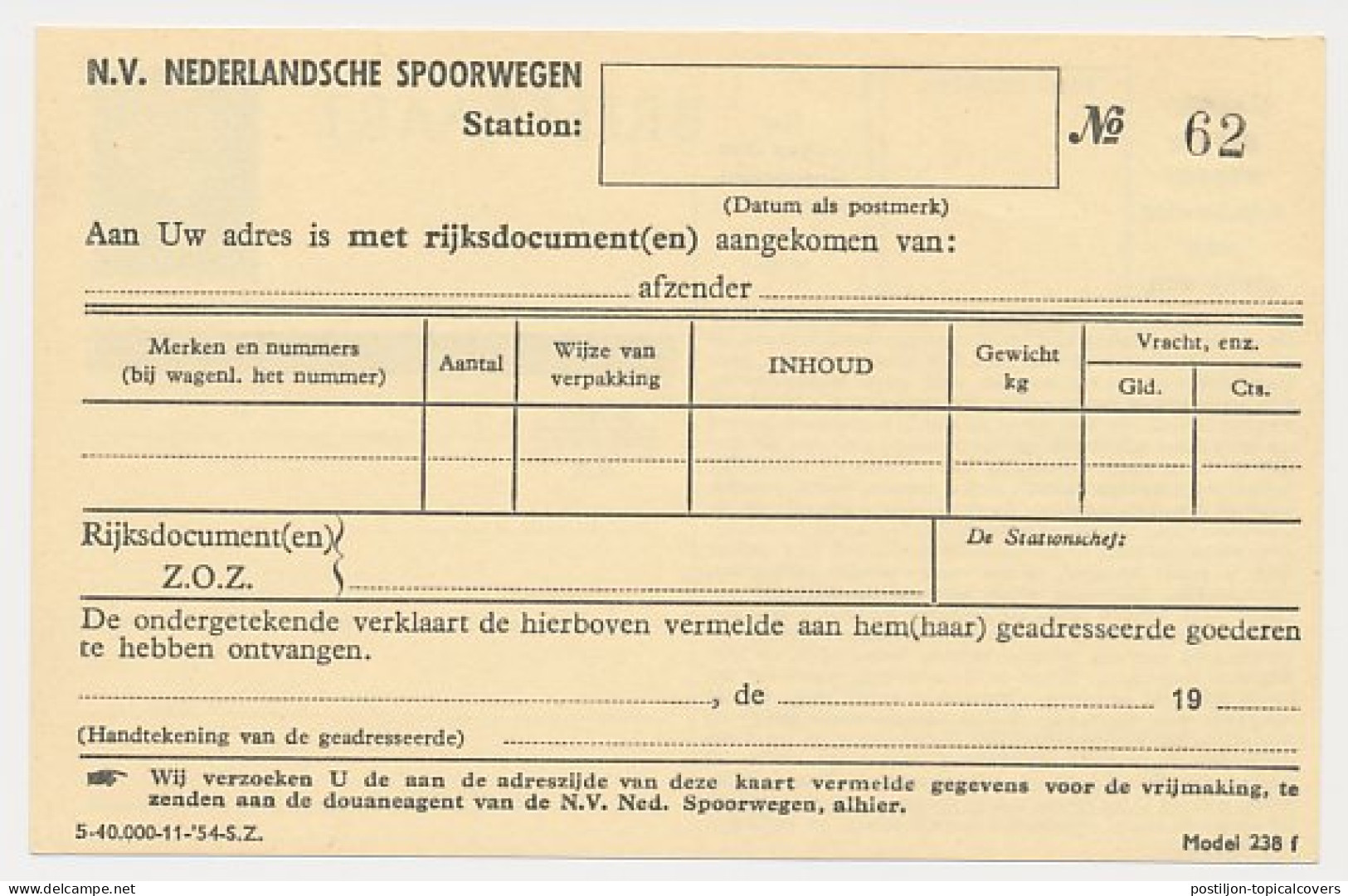 Spoorwegbriefkaart G. NS313 H - Entiers Postaux