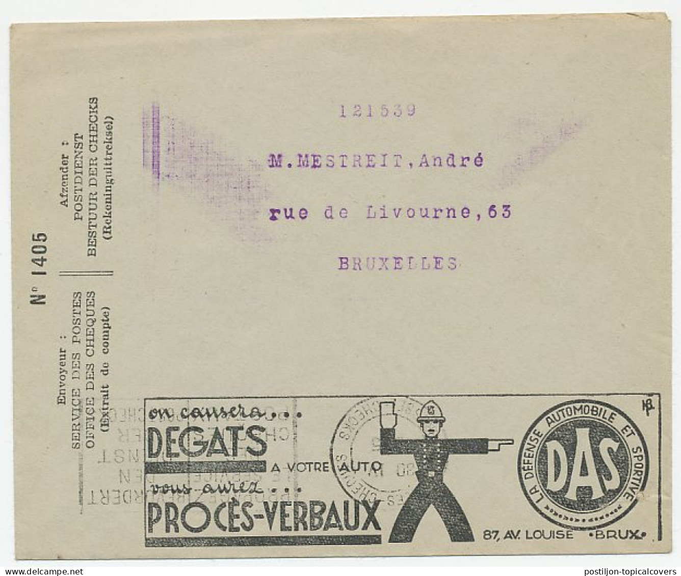 Postal Cheque Cover Belgium 1935 Holiday - Paquebot - Police - Traffic Controler - Andere & Zonder Classificatie