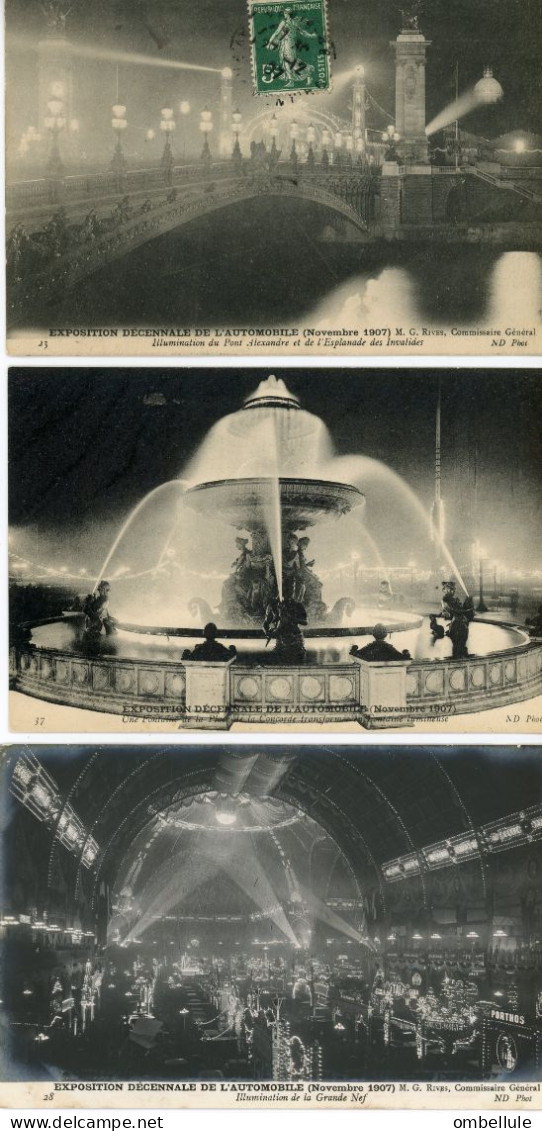 Lot 7 CPA. Exposition Décennale De L'automobile (novembre 1907) Aux Invalides. - Exhibitions