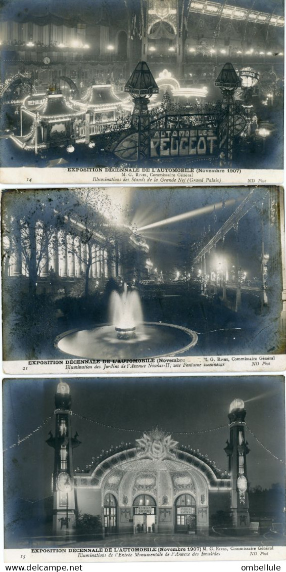 Lot 7 CPA. Exposition Décennale De L'automobile (novembre 1907) Aux Invalides. - Exhibitions