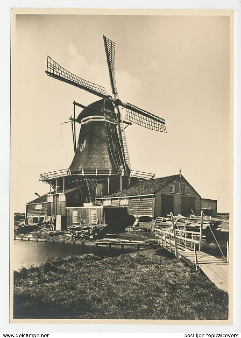 Postal Stationery Netherlands 1946 Windmill - Leiden - Windmills