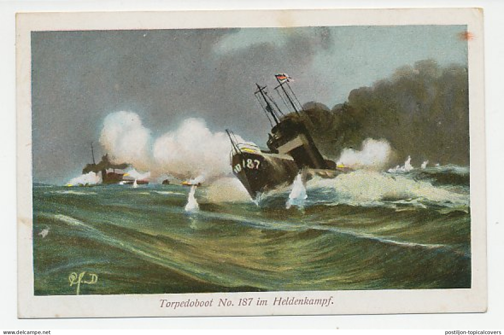 War Postcard Germany / Poland Torpedo Boat - Hospital - WWI  - 1. Weltkrieg