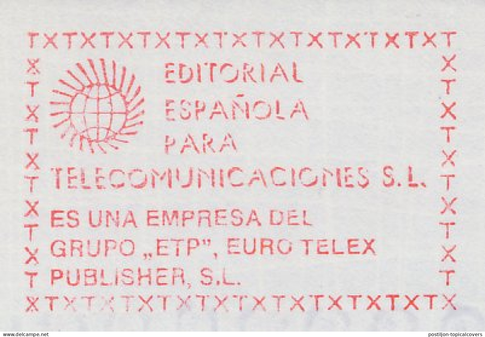 Meter Cut Spain 1984 Telex - Euro Telex Publisher - Telecom