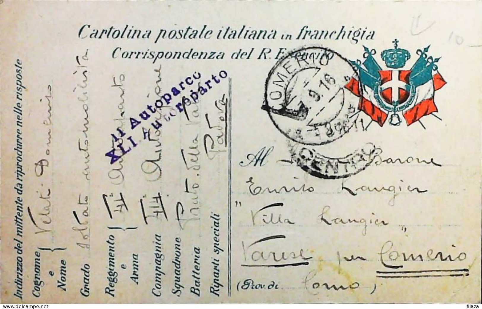 ITALY - WW1 – WWI Posta Militare 1915-1918 –  (AGIAB) - S8064 - Military Mail (PM)