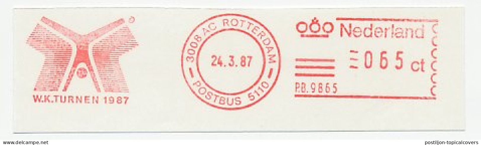 Meter Cut Netherlands 1987 World Championships Gymnastics Rotterdam 1987 - Autres & Non Classés