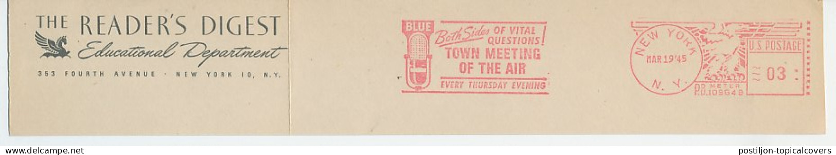 Meter Top Cut USA 1945 Microphone - Blue - Town Meeting Of The Air - Non Classés