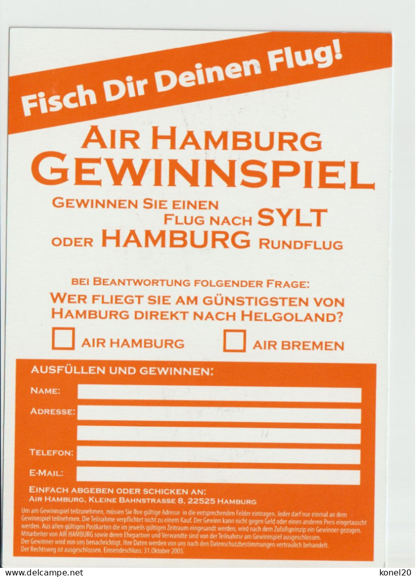 Promotioncard Air Hamburg Airlines Britten-Norman Islander Aircraft - 1919-1938: Between Wars