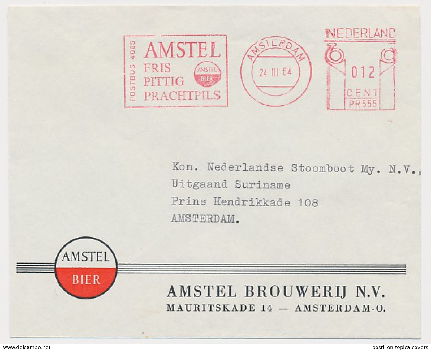 Meter Cover Netherlands 1964 Beer - Pils - Amstel - Brewery - Vini E Alcolici