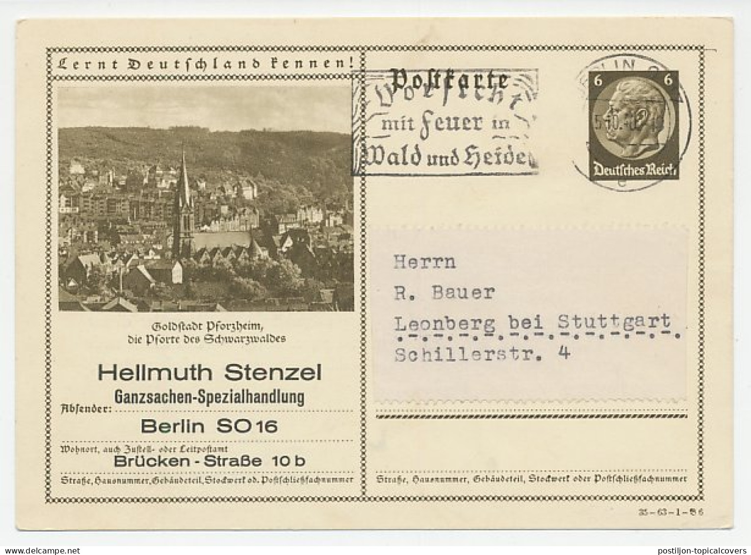Postcard / Postmark Deutsches Reich / Germany 1940 Wrong Stationery Dealer - WW2