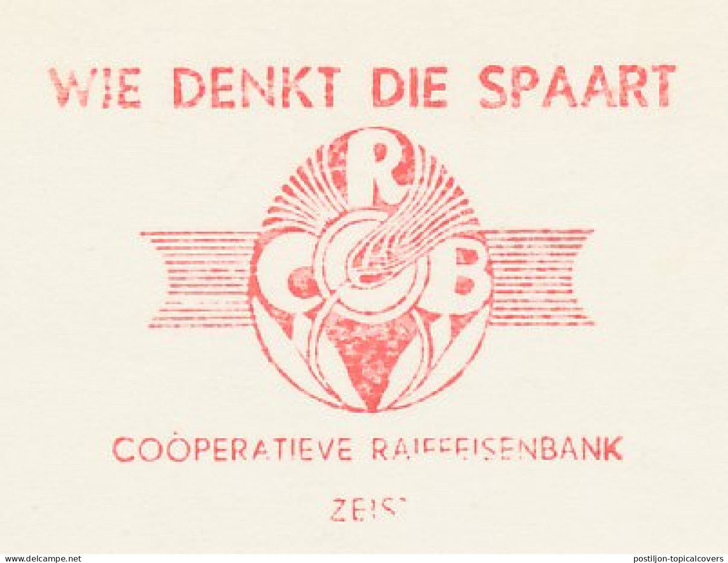Meter Card Netherlands 1968 Corn Ear - Cooperative Bank - Agriculture