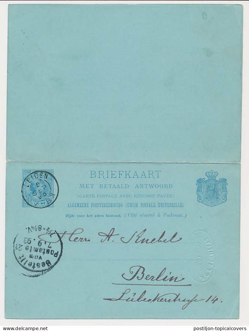 Briefkaart G. 30 Leiden - Berlijn Duitsland 1893 - Postal Stationery