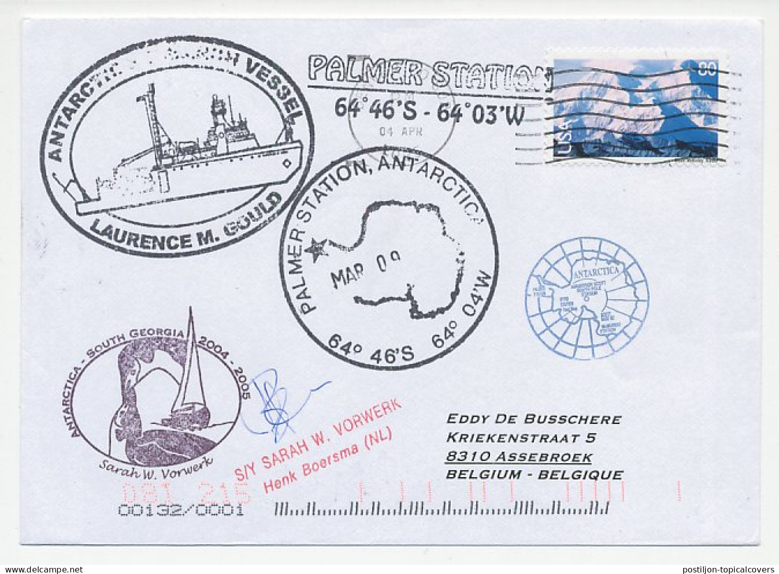 Cover / Postmark / Cachet USA 2005 Antarctic Expedition - Spedizioni Artiche