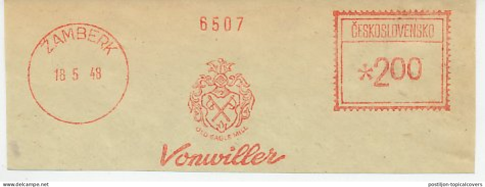 Meter Cut Czechoslovakia 1948 Old Eagle Mill - Other & Unclassified