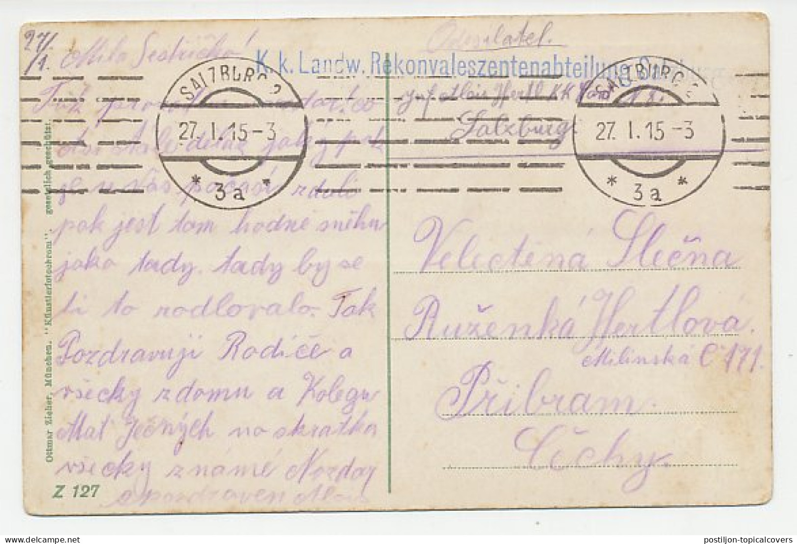 Military Service Mail Austria / Hungary 1915 Salzburg - Hohensalzburg Fortress - WWI - Schlösser U. Burgen