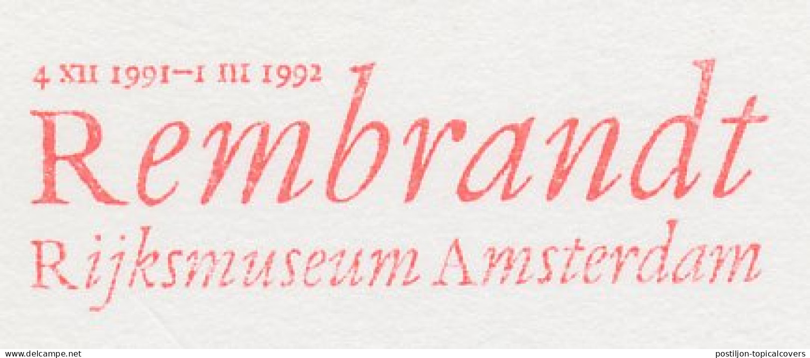 Meter Cut Netherlands 1991 Rembrandt - Exhibition Rijksmuseum Amsterdam - Sonstige & Ohne Zuordnung