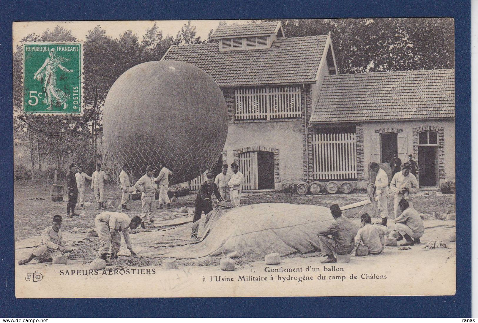 CPA Aviation > Montgolfières Militaria Circulée - Fesselballons