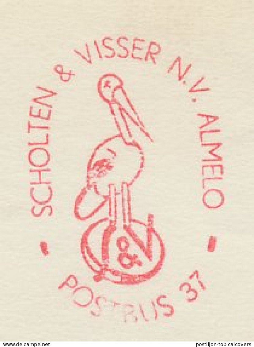 Meter Cut Netherlands 1969 Bird - Stork - Altri & Non Classificati