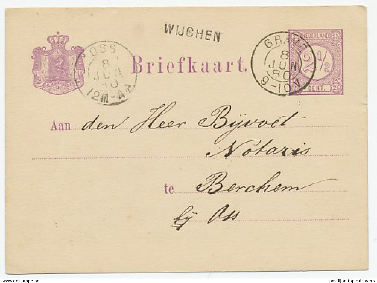 Naamstempel Wijchen 1880 - Lettres & Documents