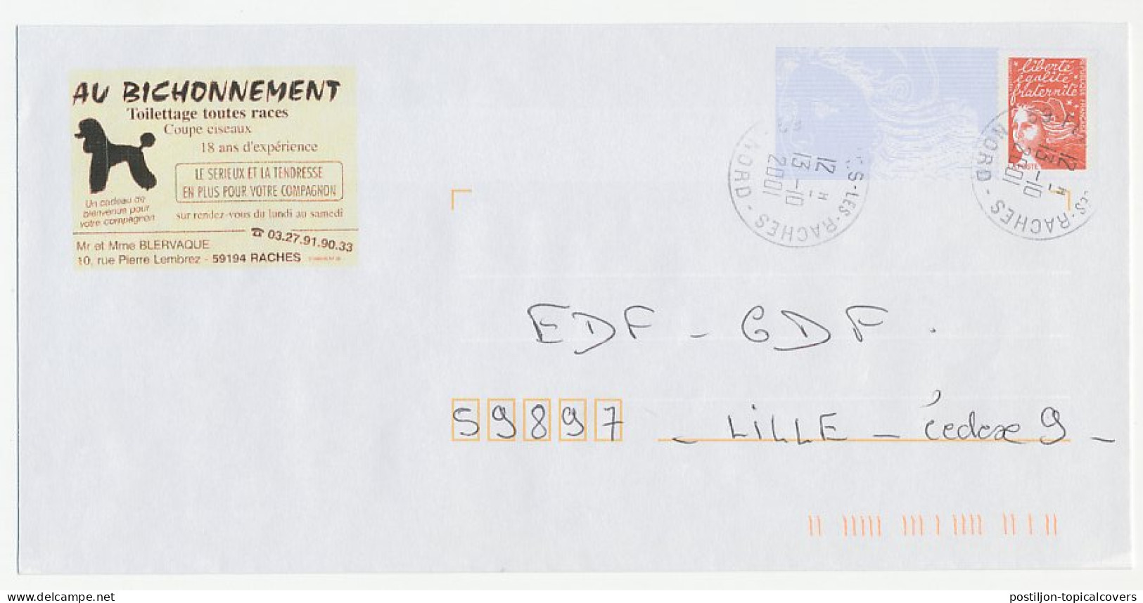 Postal Stationery / PAP France 2001 Dog - Poodle - Andere & Zonder Classificatie