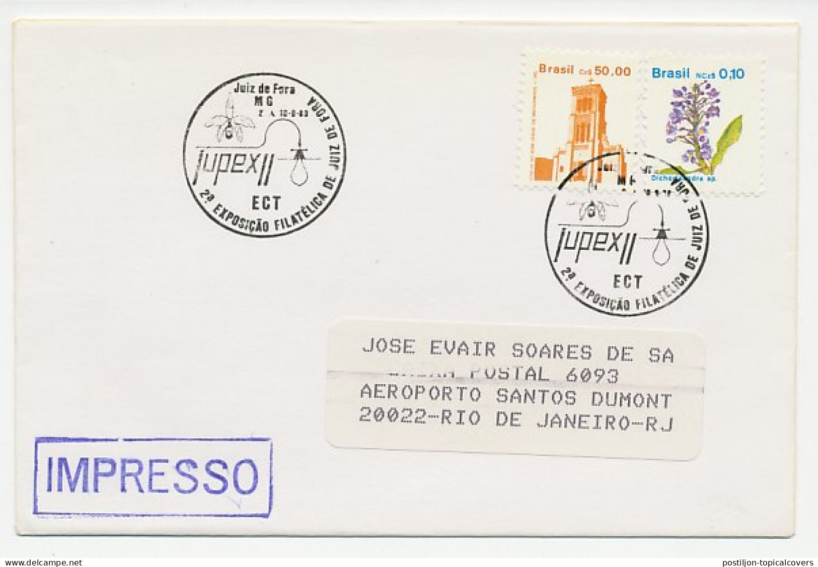 Cover / Postmark Brazil 1989 Orchid - Sonstige & Ohne Zuordnung