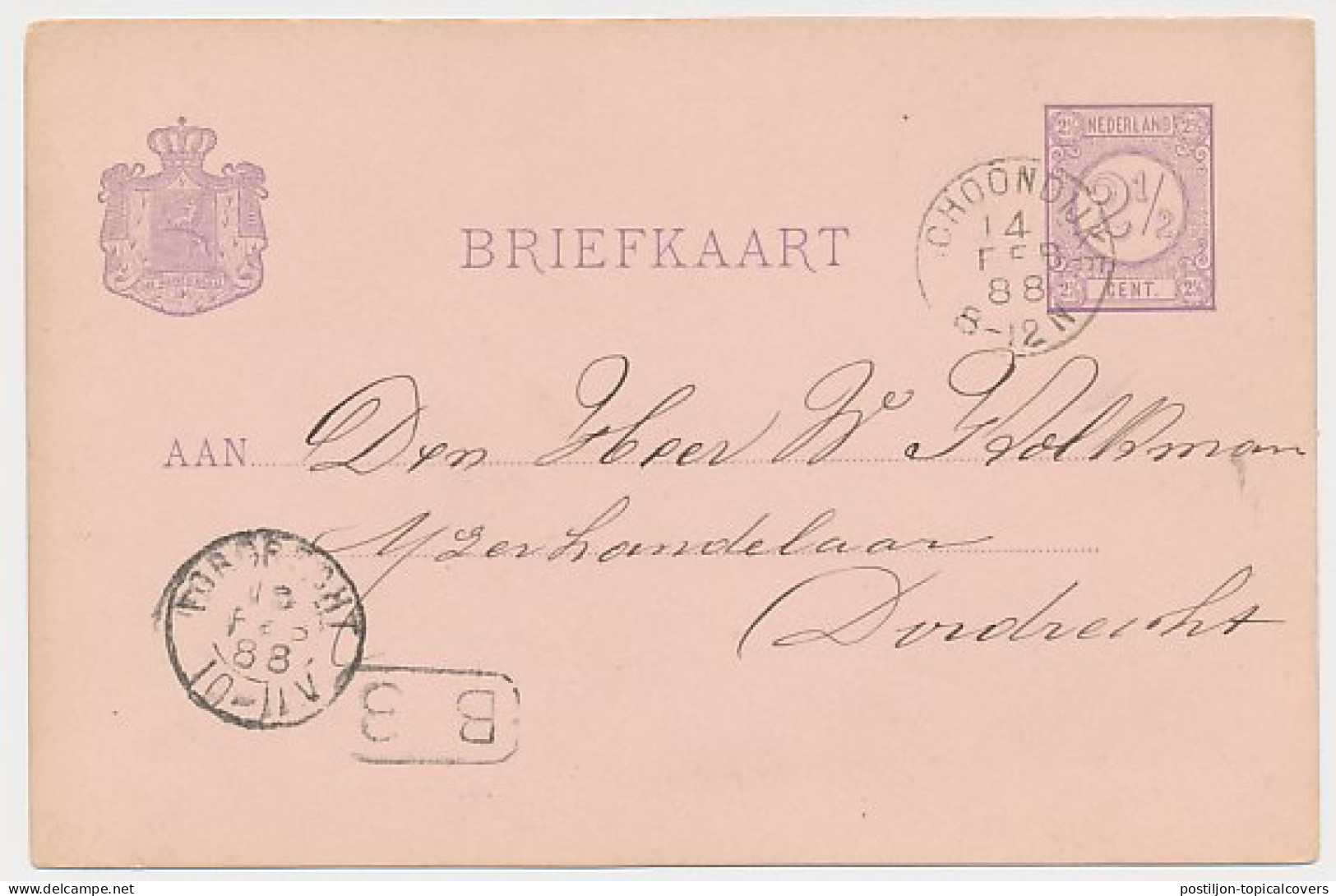 Kleinrondstempel Schoondijke 1888 - Non Classés