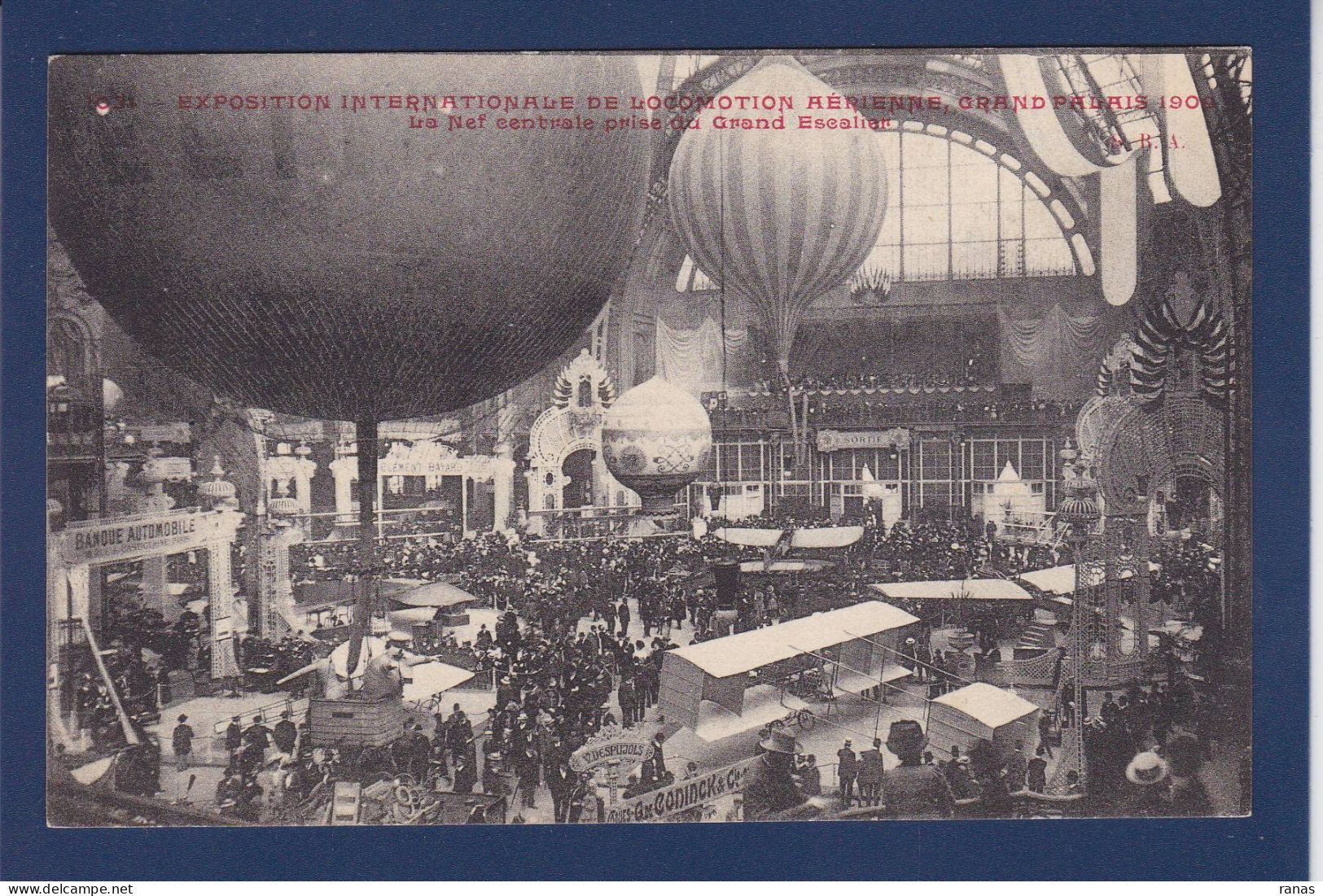 CPA Aviation > Montgolfières Exposition Grand Palais 1909 Non Circulée - Globos