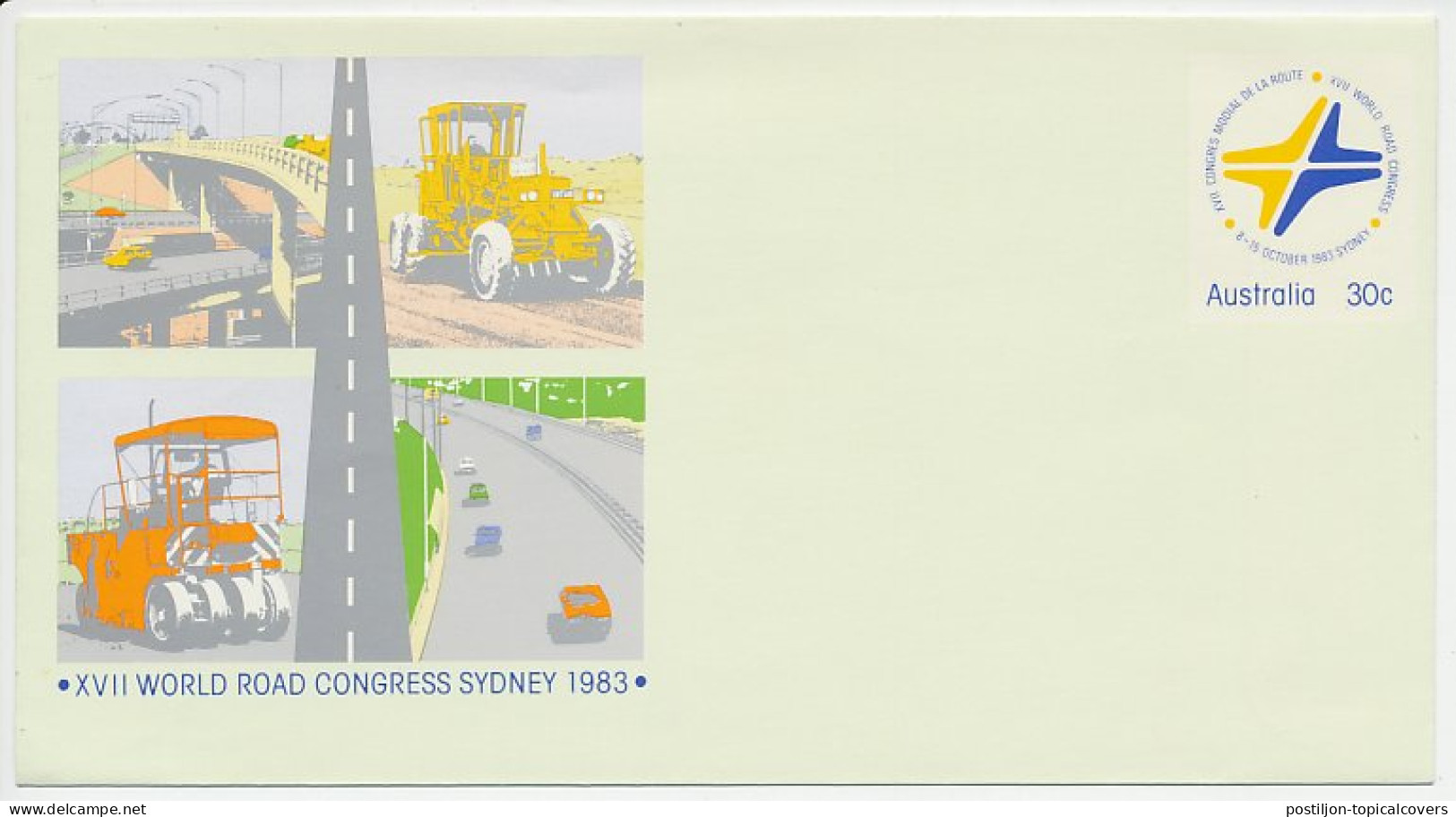 Postal Stationery Australia 1983 World Road Congress - Road Construction - Otros & Sin Clasificación
