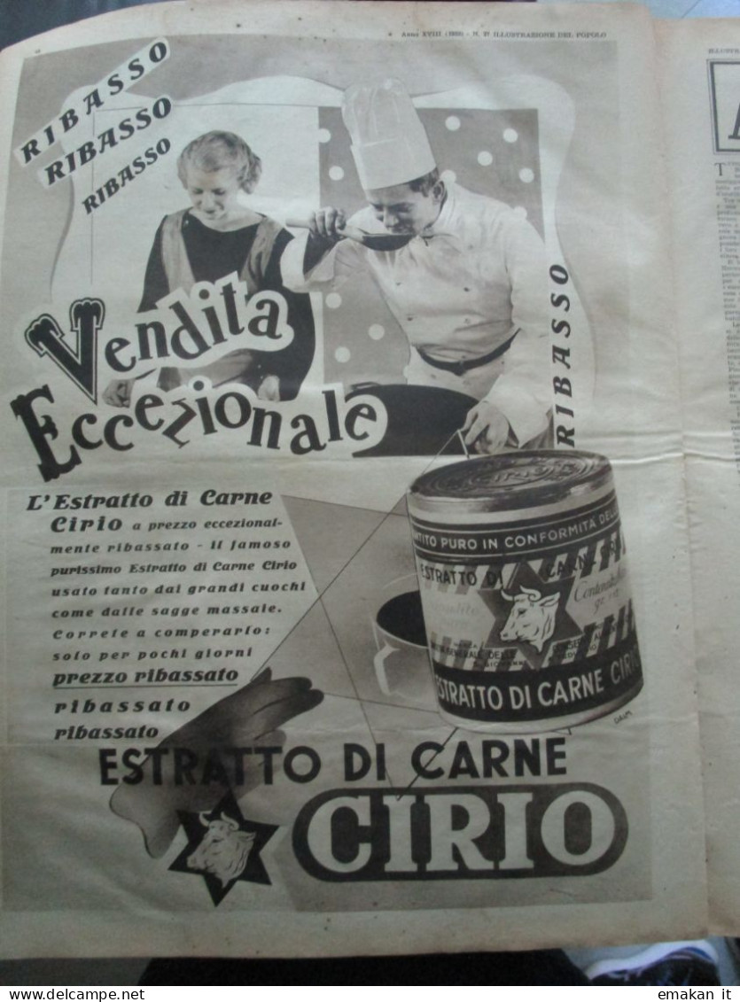 # ILLUSTRAZIONE DEL POPOLO N 27 /1938 FARO DELLA VITTORIA IN A.O. / U.S.A. TRENO PRECIPITA / CIRIO - Eerste Uitgaves