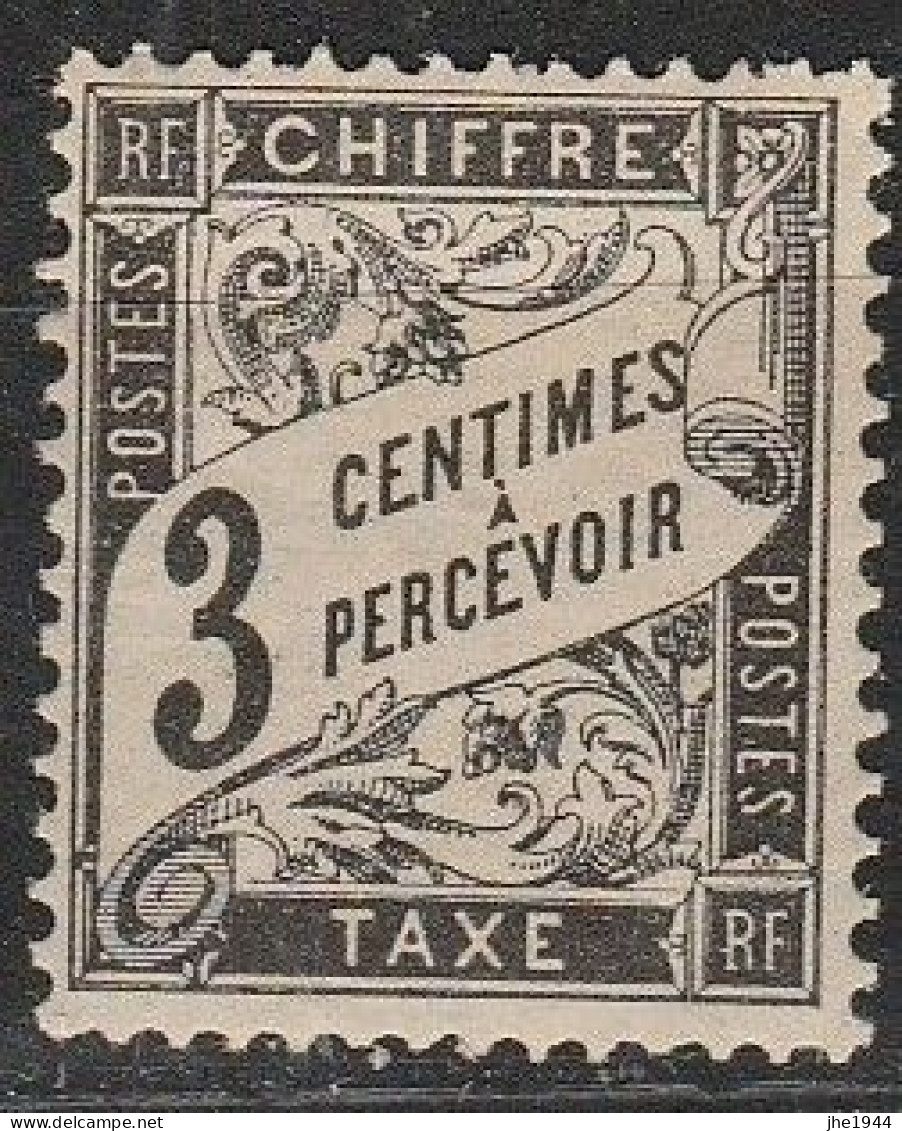 France Taxe N° 12 * Noir 3 C - 1859-1959 Mint/hinged