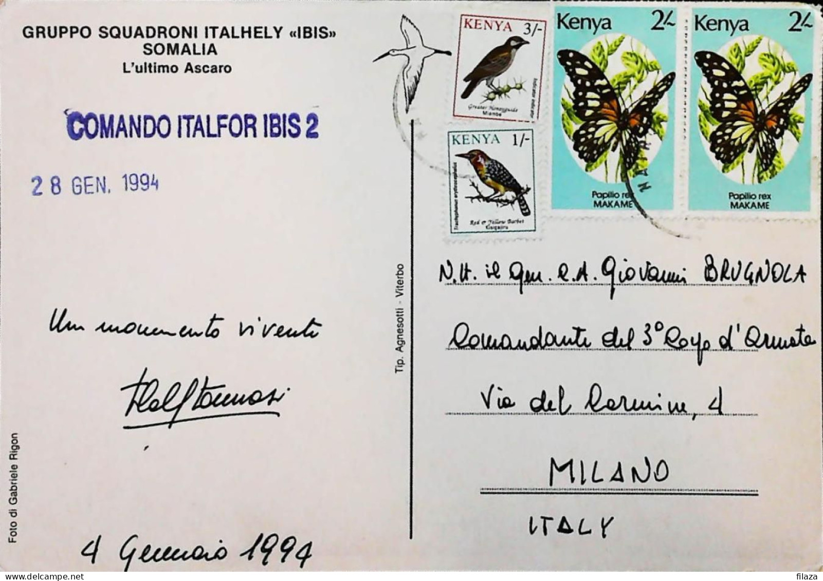 Italy - Military - Army Post Office In Somalia - ONU - ITALFOR - IBIS - Kenya - S6684 - Manoeuvres