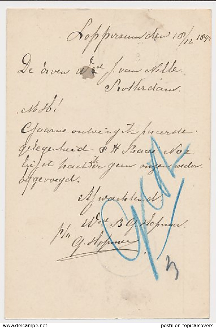 Firma Briefkaart Loppersum 1899 - Hopma Gedistilleerd - Non Classés