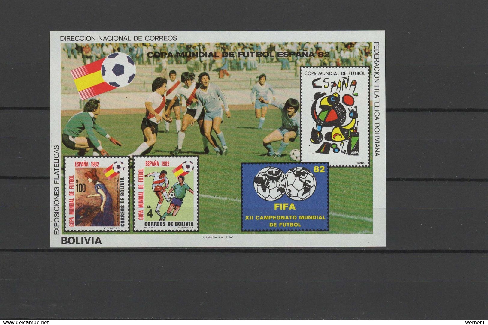 Bolivia 1982 Football Soccer World Cup S/s MNH -scarce- - 1982 – Spain