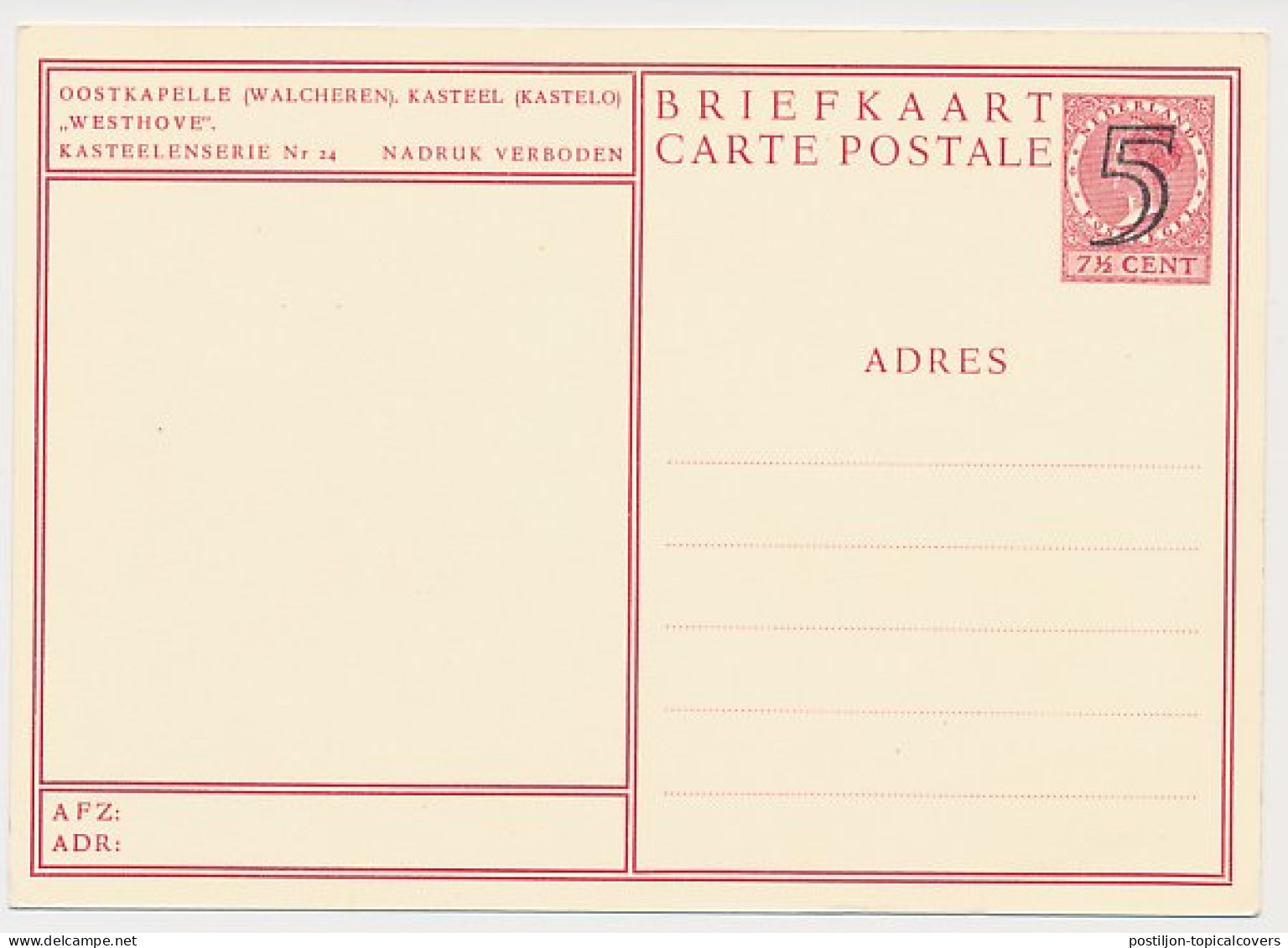 Briefkaart G. 286 X - Oostkapelle - Entiers Postaux