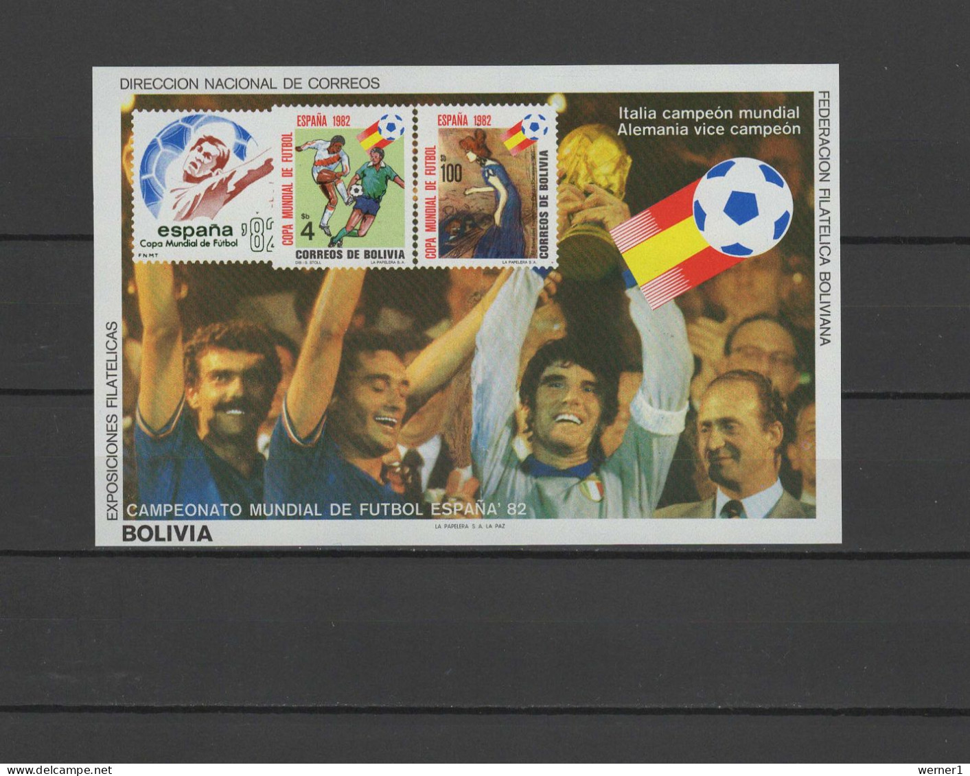 Bolivia 1982 Football Soccer World Cup S/s MNH -scarce- - 1982 – Spain