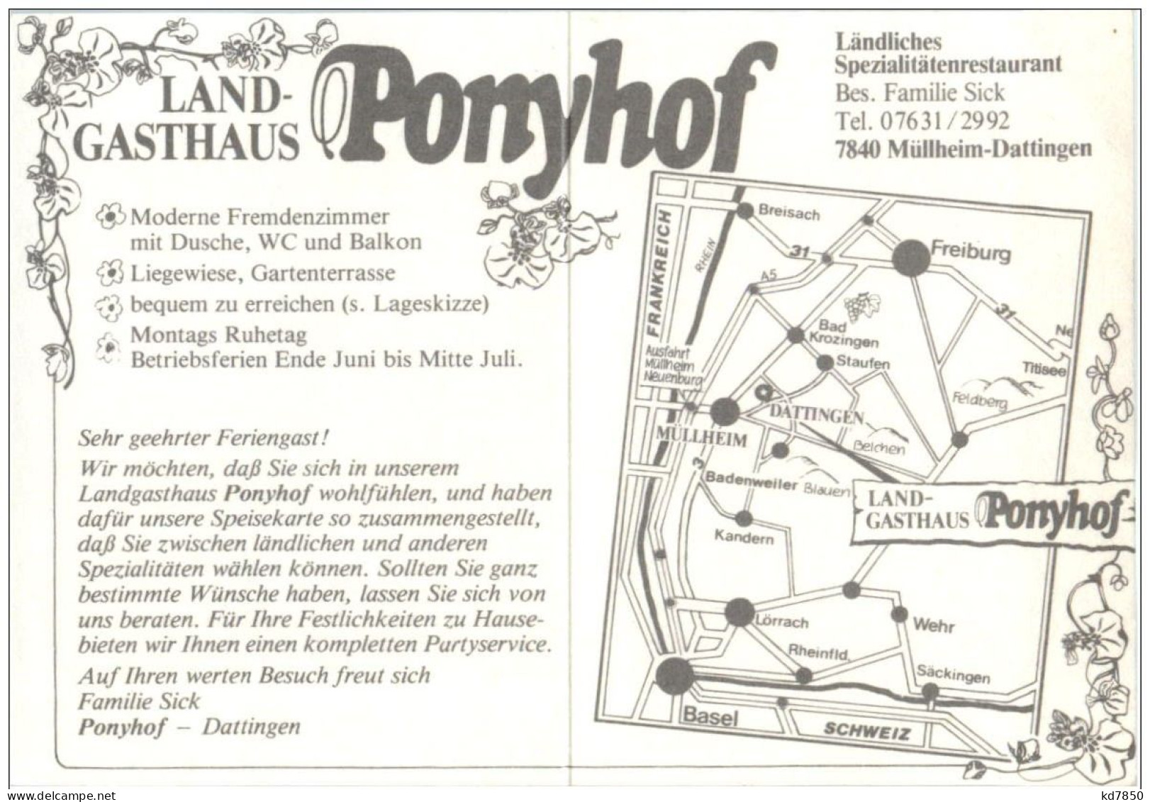 Müllheim Dattingen - Gasthaus Ponyhof - Müllheim