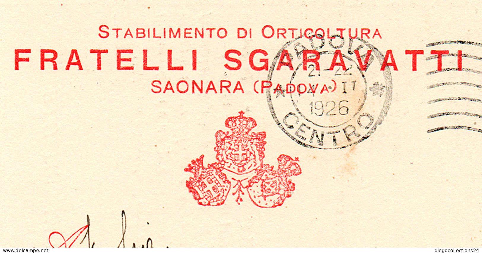 1926 Cartolina Postale Pubblicitaria Spedita Da Padova - Reklame