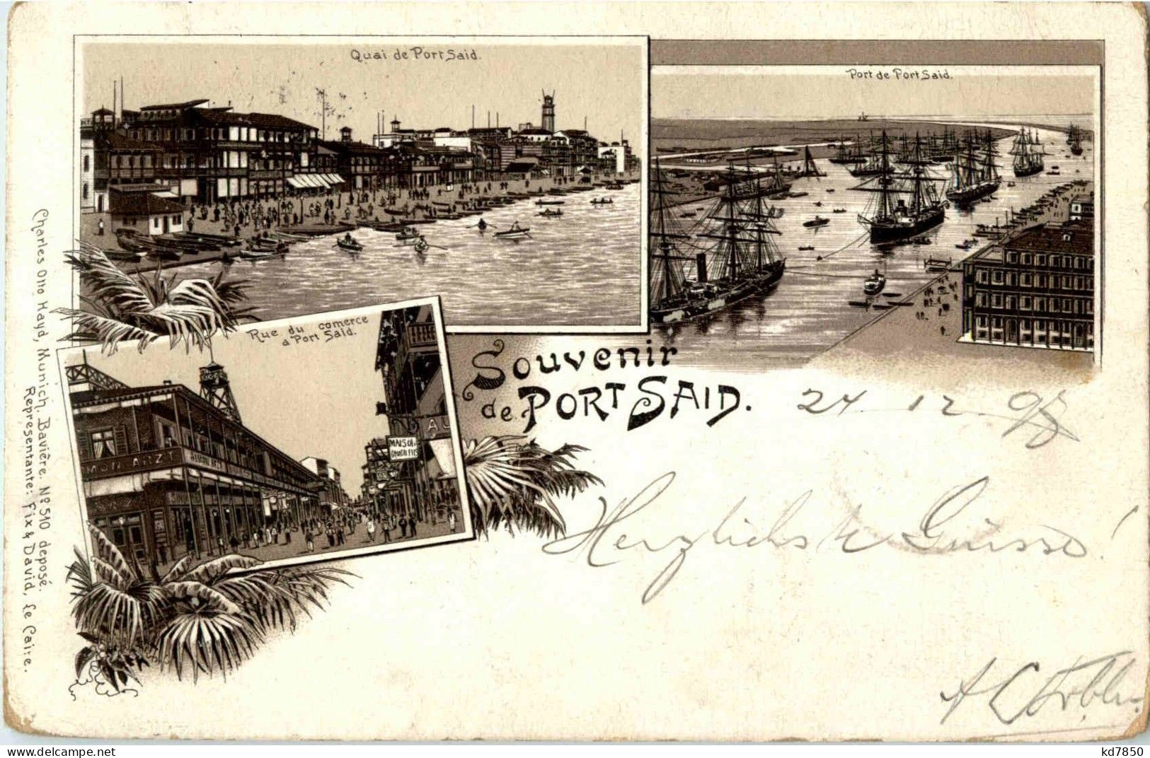 Souvenir De Port Said - Litho 1898 - Port-Saïd