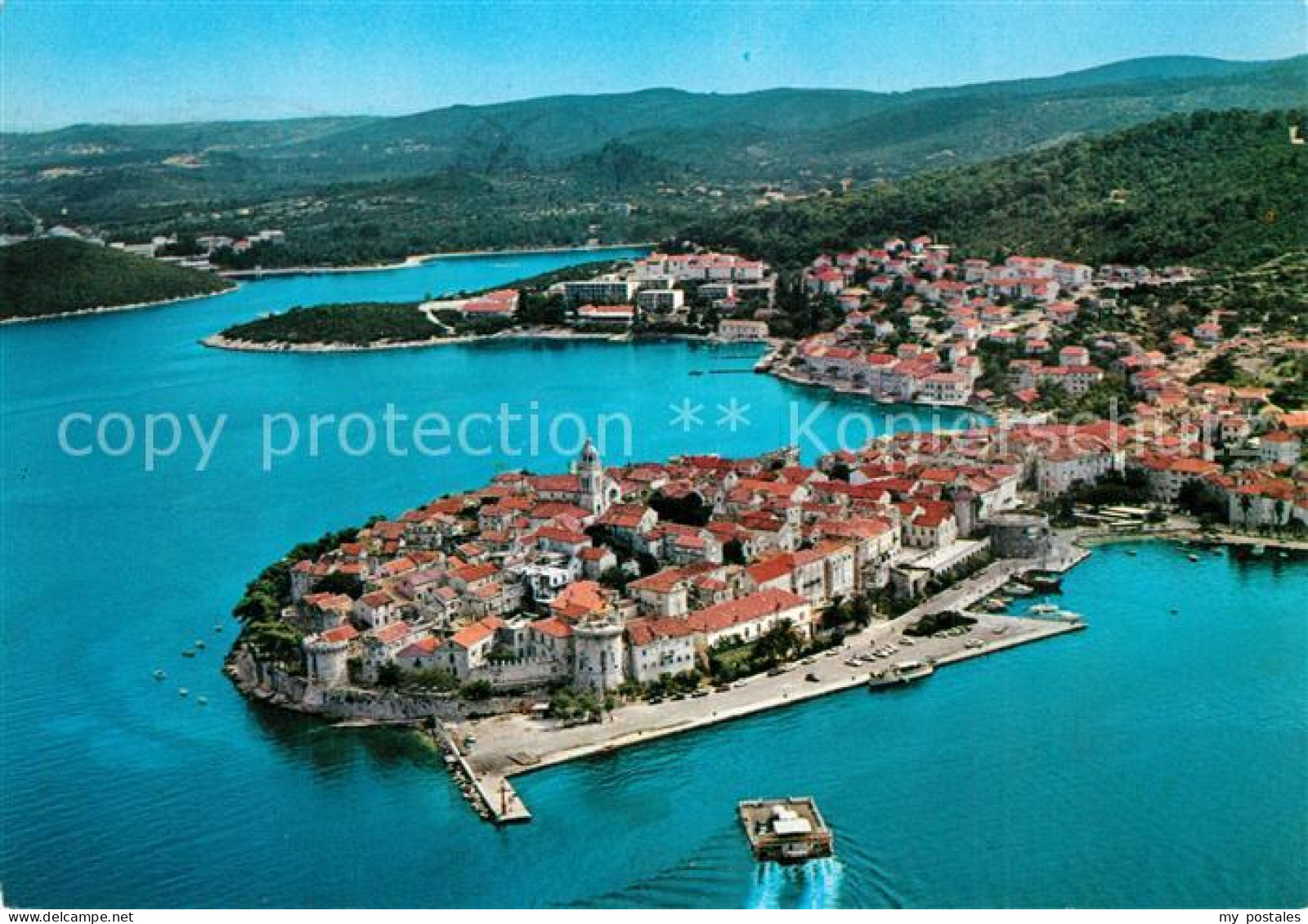 73336875 Korcula Fliegeraufnahme Korcula - Kroatien